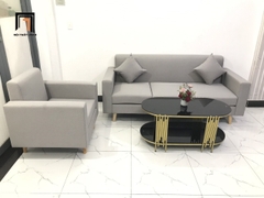 G1 Set sofa phòng khách gia đình KL2 Basim giá rẻ màu xám trắng