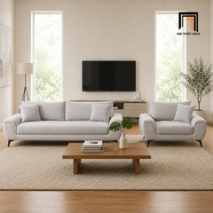 E3 Bộ sofa xám trắng KT182 Creamy đẹp hiện đại cho phòng khách