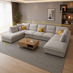 D2 Ghế sofa chữ U UT86 Vista 3m5 vải nỉ đẹp sang trọng
