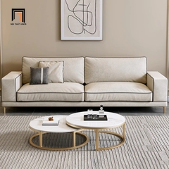 H2 Ghế sofa đơn vải nỉ trắng kem DT69 Dakota chạy viền đen