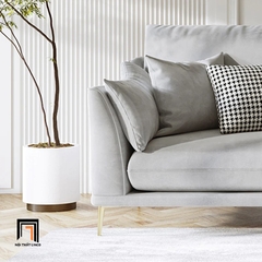 K1 Bộ ghế sofa phòng khách vải nỉ KT89 Riverton vải nỉ xám trắng