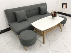 F4 Bộ ghế sofa giường nằm gấp gọn SFG dài 1m72 xám lông chuột