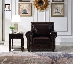 D1 Sofa băng tân cổ điển 2m1 BHQ47 Clyro đính nút đồng sang trọng
