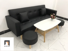 I4 Set ghế sofa giường gấp gọn 2m SFGTV da Pu màu đen giá rẻ