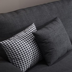 D5 Ghế sofa góc vải nỉ đen GT186 Pesca 3m x 1m6 phòng khách chung cư