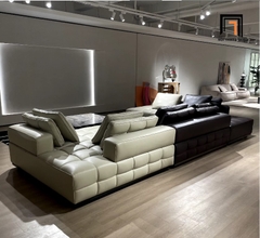 G3 Sofa Chữ U UT24 Seneca Phối Màu Da PU Sang Trọng