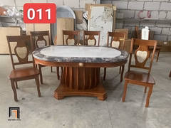 Set bàn ăn hình oval cao cấp GF24-BAD6-G315-B358 6 ghế