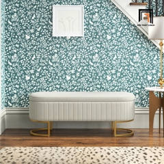 R1 Ghế đôn sofa SB9 Thampton vải nỉ nhung dài 1m2 hiện đại