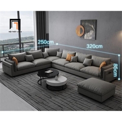 B2 Bộ Sofa U UT3 Hanna 3m2 Màu Xám Đẹp Cho Phòng Khách