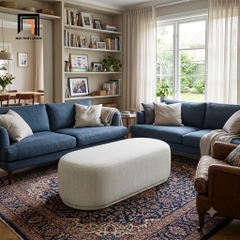 D3 Ghế sofa đôn dài hình oval 1m4 SB39 Grigan giá rẻ, đẹp hiện đại