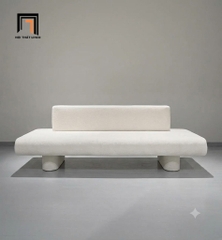 B3 Sofa văng SB46 Grenag 1m6 bọc vải nhung trắng kem cao cấp