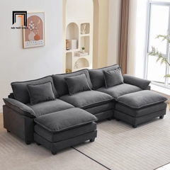 F1 Sofa Chữ U UT14 Holopeen 2m5 Xám Đen Bọc Vải Nỉ