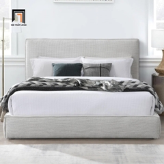 B2 Giường ngủ GN136 Sadeen 1m6 x 2m vải xám trắng thiết kế hiện đại