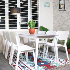 Bộ bàn ăn 6 ghế gỗ tự nhiên 22-KH6-G4-B108 dài 1m6 đẹp