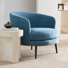 C2 Ghế sofa đơn kiểu cong DT18 Viv vải nhung màu xanh dương