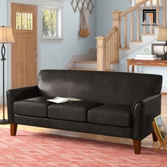 J2 Ghế sofa đơn văn phòng tiếp khách DT63 Abarca da xám đậm