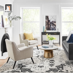 D2 Sofa đơn gia đình sang trọng DT17 Nooker vải nhung xanh đậm