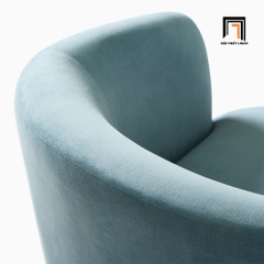 C2 Ghế sofa đơn kiểu cong DT18 Viv vải nhung màu xanh dương