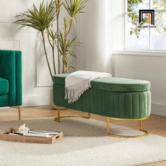 R1 Ghế đôn sofa SB9 Thampton vải nỉ nhung dài 1m2 hiện đại