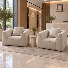 D3 Sofa đơn giá rẻ DT124 Ramam bọc nỉ bố màu be hiện đại