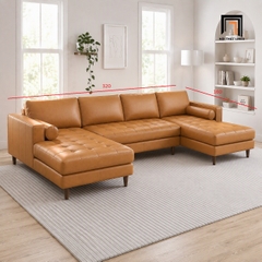 G3 Bộ ghế sofa U da công nghiệp UT72 Matilda 3m2 giá rẻ hiện đại