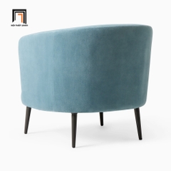 C2 Ghế sofa đơn kiểu cong DT18 Viv vải nhung màu xanh dương