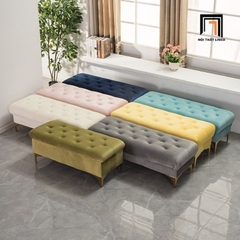 I2 Ghế sofa đôn SB28 Kanis 1m2 thiết kế giật lún bọc vải nhung cao cấp