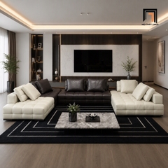 G3 Sofa Chữ U UT24 Seneca Phối Màu Da PU Sang Trọng