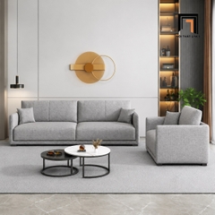 F3 Set sofa phòng khách nhỏ KT179 Branson tông xám trắng