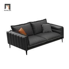 D2 Ghế sofa đơn văn phòng làm việc DT65 Cafin da Pu xám đậm