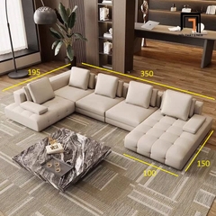 E1 Sofa U UT50 Jobee Dài 3m5 Phối Màu Xám Trắng Tinh Tế