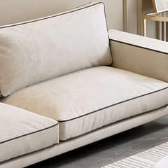 H2 Ghế sofa đơn vải nỉ trắng kem DT69 Dakota chạy viền đen