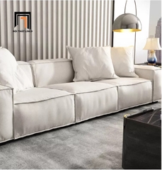 L2 Set ghế sofa xám trắng vải nỉ UT103 Kedu dài 3m7