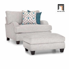 G2 Ghế sofa đơn xám trắng vải nỉ DT13 Somerville phòng khách đẹp