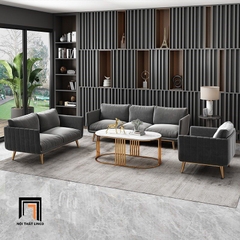 I2 Sofa đơn phòng khách cao cấp DT79 Genlis vải nhung xanh đậm