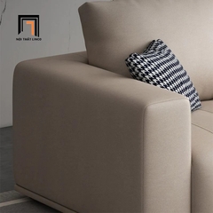 J1 Bộ ghế sofa phòng khách da chống trầy KT10 Flin màu xám ghi