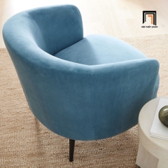 C2 Ghế sofa đơn kiểu cong DT18 Viv vải nhung màu xanh dương