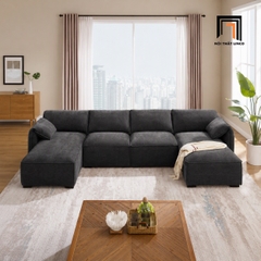 H3 Sofa U UT28 Dermott 3m2 Bọc Nỉ Êm Ái, Thoải Mái