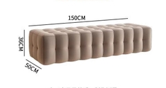 U1 Ghế sofa dài 1m8 x 55cm SB26 Andrews vải nhung be cao cấp