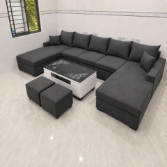 D5 Sofa chữ U UT87 Blacky xám đậm rộng rãi giá tốt