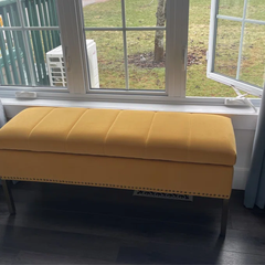 T3 Sofa bench SB8 Arlo 1m2 tông vàng sang trọng, hiện đại