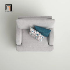 G2 Ghế sofa đơn xám trắng vải nỉ DT13 Somerville phòng khách đẹp
