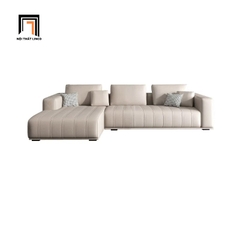 J1 Bộ ghế sofa phòng khách da chống trầy KT10 Flin màu xám ghi