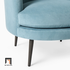 C2 Ghế sofa đơn kiểu cong DT18 Viv vải nhung màu xanh dương