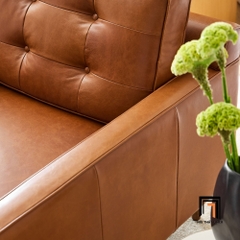 H3 Ghế sofa đơn da công nghiệp DT23 Drake màu nâu cam nổi bật