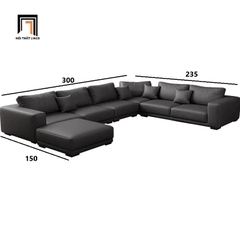 G2 Bộ Sofa U UT23 Paulina 3m Xám Đen Sang Trọng Hiện Đại