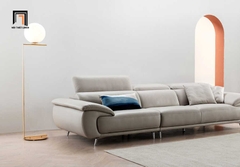A7 Ghế sofa băng sang trọng BHQ38 Cordia 2m5 bọc da xám ghi