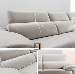 A7 Ghế sofa băng sang trọng BHQ38 Cordia 2m5 bọc da xám ghi