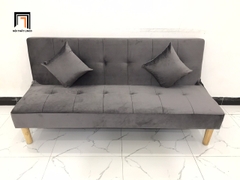 H1 Bộ ghế sofa giường nhỏ gọn SFG 1m72 xám đậm vải nhung đẹp