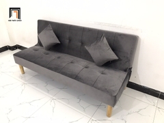 H1 Bộ ghế sofa giường nhỏ gọn SFG 1m72 xám đậm vải nhung đẹp